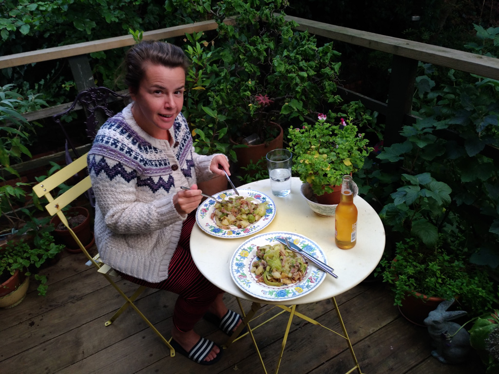 Dinner in ons nieuwe huisje