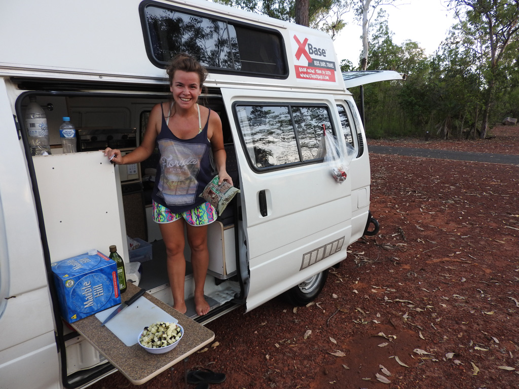 Koken in de campervan bij goed weer