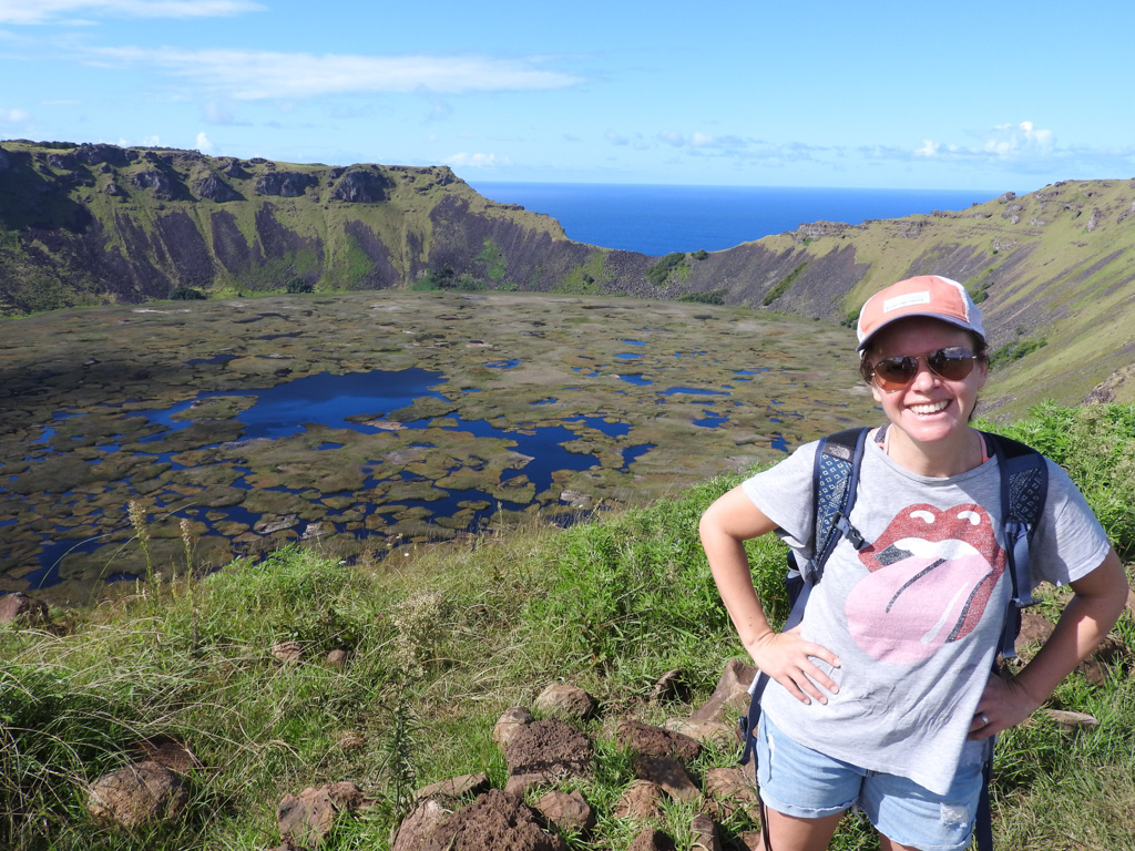 Ann bij Rano Kau