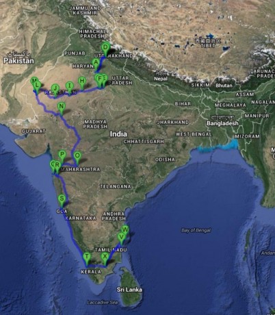 Route India reis