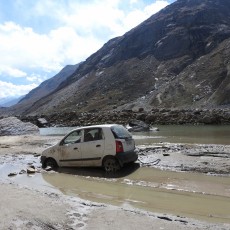 Gestrande wagen Spiti Valley