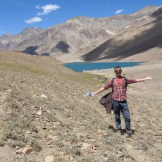 Manu bij Chandratal Lake