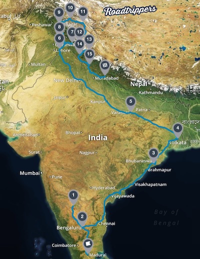 Route India reis